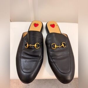 Black Leather Slip on Loafers